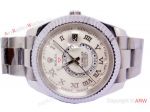 High quality Fake Rolex Sky Dweller 42mm Cream Face Stainless Steel Case